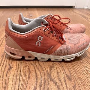 On Running Women's Athletic Shoes - Coral and Gray